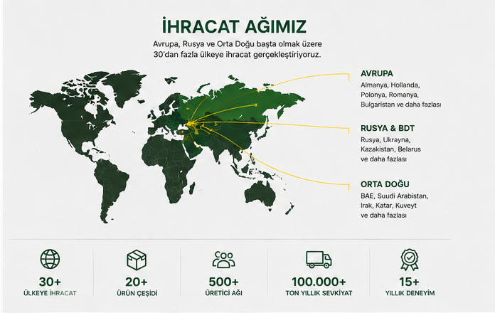 Regen Food ihracat ağı haritası
